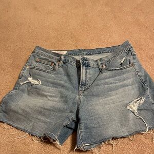 Gap mid rise denim distressed shorts - size 12
